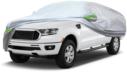 AUQDD 6-Layers Premium Truck Car Cover Waterproof All Weather Weatherproof UV Sun Protection Snow Dust Storm Resistant Outdoor Exterior Custom Form-Fit Full Padded Car Cover with Straps 198"-220" K13 by AUQDDAutoPartsWholesale