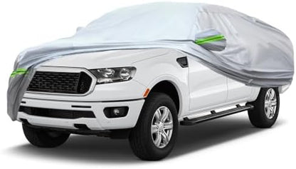 AUQDD 6-Layers Premium Truck Car Cover Waterproof All Weather Weatherproof UV Sun Protection Snow Dust Storm Resistant Outdoor Exterior Custom Form-Fit Full Padded Car Cover with Straps 198"-220" K13 by AUQDDAutoPartsWholesale