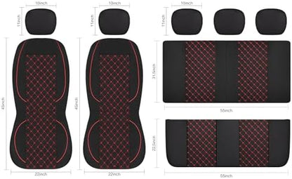 YGL Breathble Car Seat Covers Front Set, Washable Seat Covers for Cars, Premium Cloth Car Seat Protectors, Interior Covers for Cars, Sedan Van Truck SUV(Black/Red) - Image 6