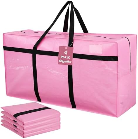 4 Pcs 66 Gallon Extra Large Moving Bags Heavy Duty Storage Bag by Clysee