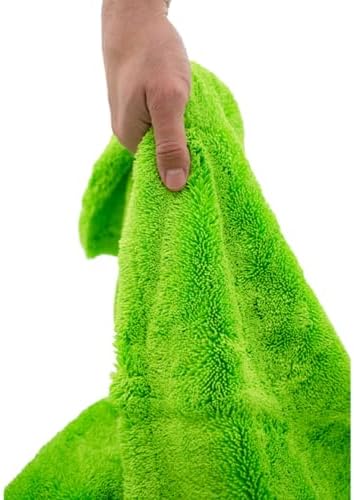 THOR GOAT 1800 Drying Towel (Green) – Premium Korean Microfiber Car Drying Towel – Ultra Plush Twist Loop Design – Super Absorbent, Lint-Free, 28x28, 1800 GSM – Professional Auto Detailing Towel - Image 4