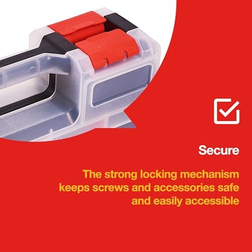 Amtech S6463 Double-Sided Storage Organiser Screw, Assortment Box for Hardware, 34 Adjustable Compartments, Durable Plastic Construction, 32 x 26 x 8cm - Image 6