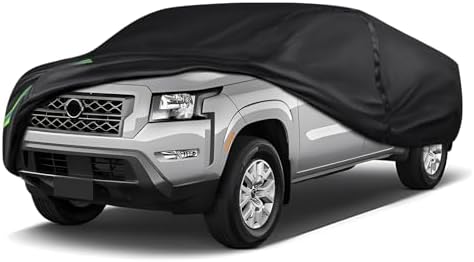 16-Layer 600D Heavy Duty Universal Full Car Cover for Outdoor & Indoor Use - All Weather Sun UV Rain Snow Dust Proof, Waterproof Scratch Resistant,Fits Pickup Body Length 198"-220"/16.5-18.3 ft by QUYDDC