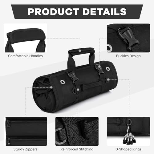 ANILD 15.5 Inch Large Long Tool Bag Roll Up, Roll Up Tool Bag Organizer - Image 6