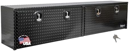 Buyers Products 1721563 Black Aluminum Diamond Tread Topsider Truck Box With Drop Door, 72x18x16 Inch, Weather Resistant, Locking Compression Latch, No Drill Install, Made in USA by BuyersProductsCompany