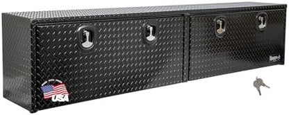 Buyers Products 1721563 Black Aluminum Diamond Tread Topsider Truck Box With Drop Door, 72x18x16 Inch, Weather Resistant, Locking Compression Latch, No Drill Install, Made in USA by BuyersProductsCompany