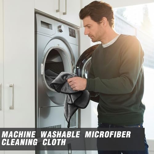 Tallew 40 Pcs Gray Microfiber Towels: 16"x16" Microfiber Drying Towels Bulk Micro Fiber Car Cleaning Cloth for Cars Drying Washing Polishing Cleaning Household Supplies - Image 5