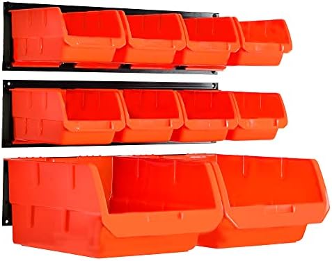 Wallmaster 10-Bin Wall Mounted Plastic Storage Bins Hanging Organizer Bins - Image 2