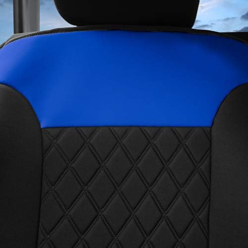 FH Group Car Seat Cover Cushion - 2 Pack Seat Covers for Cars Trucks SUV, Blue Black Neosupreme Car Seat Cushions, Car Seat Cover Cushion, Universal Fit Car Seat Protector - Image 5