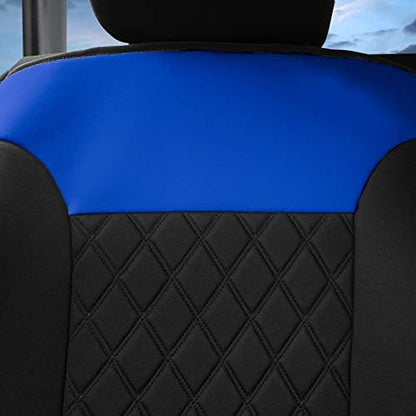 FH Group Car Seat Cover Cushion - 2 Pack Seat Covers for Cars Trucks SUV, Blue Black Neosupreme Car Seat Cushions, Car Seat Cover Cushion, Universal Fit Car Seat Protector - Image 5