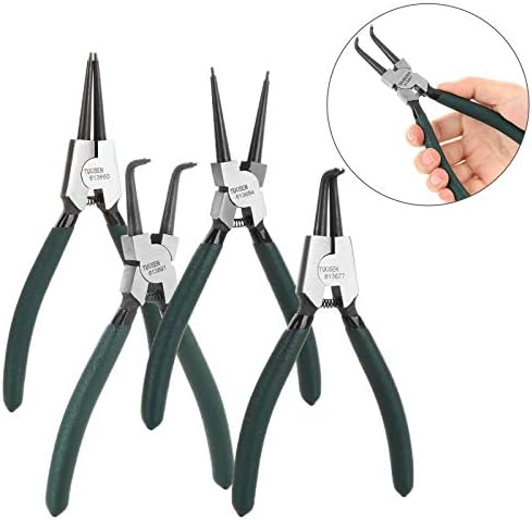 4 Piece 7 Inch Internal/External Snap Ring Pliers Set Heavy Duty Circlip Pliers Kit Straight/Bent Jaw Pliers for Ring Remover Retaining and Remove Hoses - Image 5
