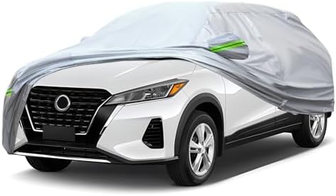Full Car Cover Universal 6 Layers Outdoor Thicked All Weather Cover, Sunshield, Waterproof, Snow Proof, UV Proof, Scratch Proof, Bird Droppings, 6 Reflective Strips, Fits SUVs up to 180" by QUYDDC