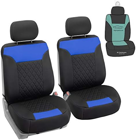 FH Group Car Seat Cover Cushion - 2 Pack Seat Covers for Cars Trucks SUV, Blue Black Neosupreme Car Seat Cushions, Car Seat Cover Cushion, Universal Fit Car Seat Protector by FHGroup