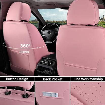 Coverado Car Seat Covers Full Set, Automotive Front and Rear Seat Covers with Backrest, Nappa Leather Car Seat Protectors Waterproof, Universal for Most Vehicles - Image 6