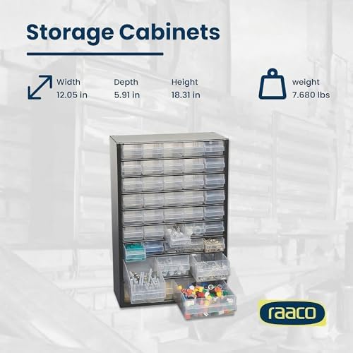 Raaco Steel Storage Cabinet, Tall 40-Drawer (C10-40) - Image 5