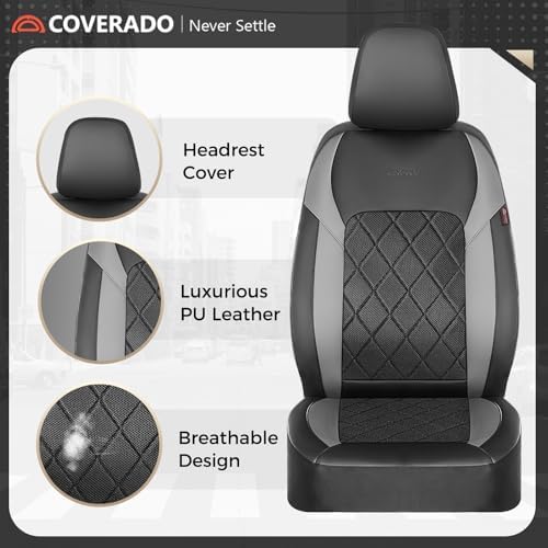 Coverado Car Seat Covers, Seat Covers Full Set, 5 Seats Automotive Seat Cover, Mesh Breathable Seat Protectors, Universal Fit for Most Cars - Image 3