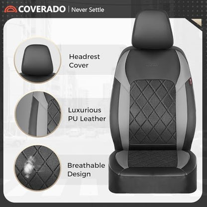 Coverado Car Seat Covers, Seat Covers Full Set, 5 Seats Automotive Seat Cover, Mesh Breathable Seat Protectors, Universal Fit for Most Cars - Image 3