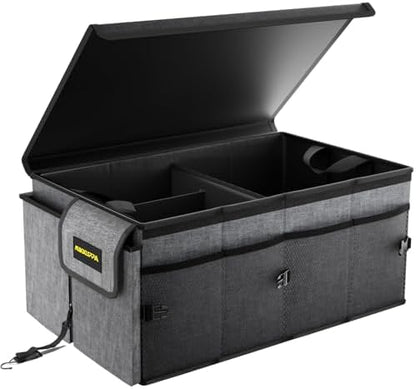 MIKKUPPA Trunk Organizer with Lid - 65L Collapsible Car Organizer, Gray by MIKKUPPA