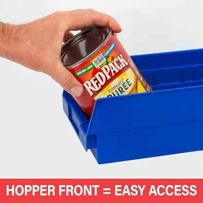 Akro-Mils 30130 Heavy Duty Plastic Shelf Bins, 12"x 6.5"x 4", Blue, 12-Pk - Image 3