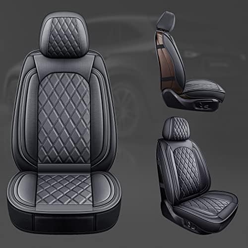 MIROZO 2PCS Front Car Seat Covers, Leather Seat Covers for Sedan, Truck,SUV - Image 4