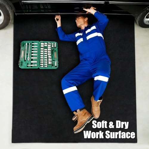 Heavy Duty Oil Spill Mat, Garage Floor Mat for Under Car, Premium Oil Absorbent Pads, Reusable, Slip-Resistant, Waterproof Rubber Backing Contains Liquids, Protects Garage Floor(XXL-60''x72'') - Image 5