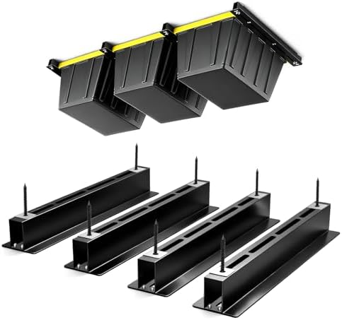 Overhead Garage Storage Rack for 12 17 27 Gallon Totes, 4 Pack for 3 Bins by Unknown