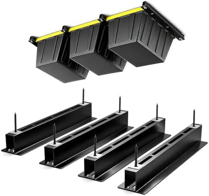 Overhead Garage Storage Rack for 12 17 27 Gallon Totes, 4 Pack for 3 Bins by Unknown