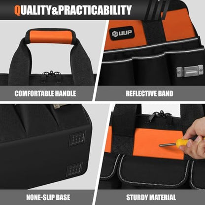 UUP Tool Bag ExtraLarge 20", Heavy Duty Spacious Tool Box Organizer, Orange - Image 5