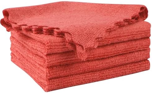 Orighty Microfiber Cleaning Cloth 5 Pack, Red Cleaning Rags 12x11 inch by AllRightinOrighty