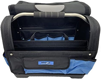 18 inch heavy duty water proof bottom 41-Pockets Tool tote bag shoulder strap carry handel open top by HVACPremium