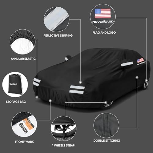 Sedan Car Cover Waterproof All Weather Full Car Covers 196''Lx72''Wx59''H - Image 3