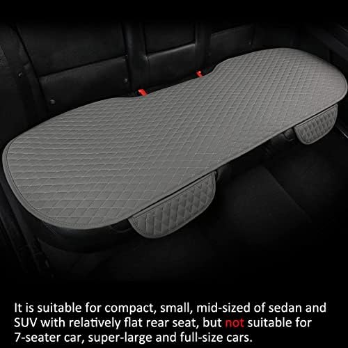 West Llama Pu Leather Car Seat Bottom Covers Protectors Include 1 Pair Front Driver Seat Pad Mat and 1 Rear Bench Cover Universal Fit 90% Vehicles,Gray - Image 6