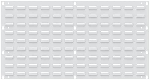 Akro-Mils 30636 Heavy Duty Wall Mount Garage Storage Steel Louvered Panel | Wall Storage Bin Hanging Organizer System for AkroBins, 36-Inch W x 19-Inch H, White, 4 Pack by Akro-Mils
