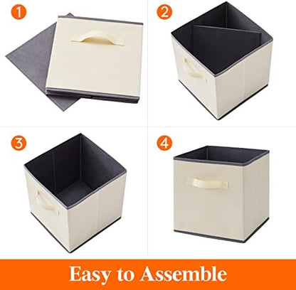 Lifewit Storage Cubes, 11 Inch Organizer Bins, 18L Beige, 6 Packs - Image 4