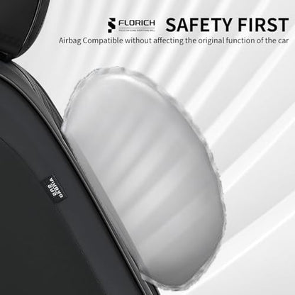 FLORICH Leather Automotive Seat Covers, Waterproof Seat Covers, Black Front Car Seat Cover, Full Coverage Car Seat Covers 2 Pack Car Seat Cushion Protector Universal Fit for Most Cars SUV Trucks - Image 4