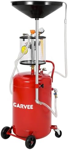 Garvee 20 Gallon Waste Oil Drain Tank, Air Operated Portable Oil Drainer with Adjustable Funnel, Fluid Fuel Transfer Drainage with Wheels, Oil Change Container for Automotive Workshops by Garvee