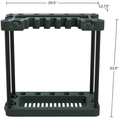 Garden Tool Organizer - Utility Rack, Holds Yard Tools - Garage Organizers and Storage Home Essentials by Stalwart - 40 Yard Tools, UNIT | Rolling Utility Cart with Wheels - Garage Organization and Storage Home Essentials - Image 3