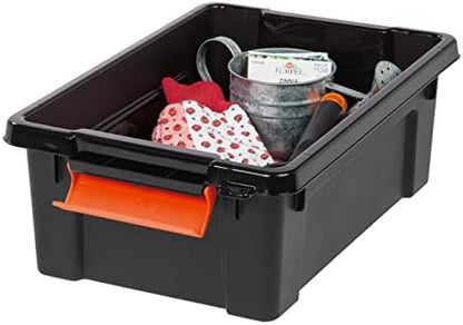 IRIS USA 5-Pack 3 Gal Heavy Duty Lockable Storage Totes with lids, Orange - Image 4