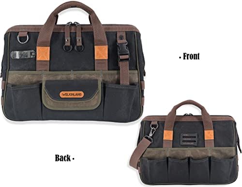WELKINLAND 32-Pocket Waxed Canvas Tool Bag, 16" HVAC Tool Bag For Men - Image 6