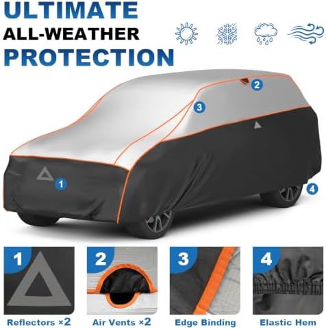 Favoto Hail Protector Car Cover Waterproof Heavy Duty Padded Car Cover - Image 6