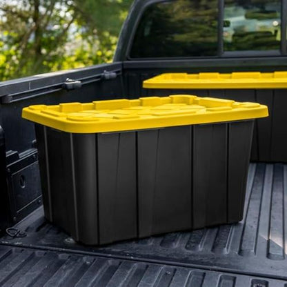 Sterilite Industrial Storage Tote with Lids for Garage, 27 Gallon, 4-Pack - Image 5