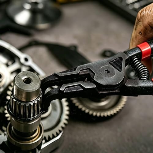 HAUTMEC 4PCS Snap Ring Pliers Set, 7" Heavy Duty Internal/External Circlip Pliers with Straight & 90° Bent Tips, for Automotive & Machinery HT0280 - Image 6