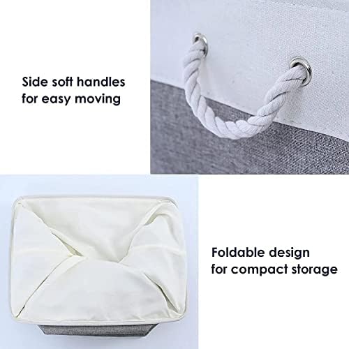 Storage Baskets 12x8x5 inch 10 Pack Fabric Baskets Foldable Storage Bins Decorative Baskets cloth storage baskets Storage Foldable Storage Bin with Rope - Image 6