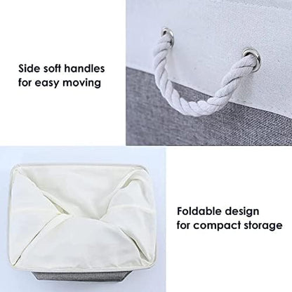 Storage Baskets 12x8x5 inch 10 Pack Fabric Baskets Foldable Storage Bins Decorative Baskets cloth storage baskets Storage Foldable Storage Bin with Rope - Image 6