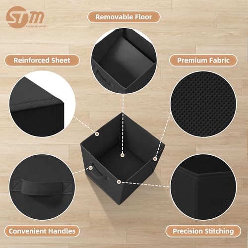 STORAGE MANIAC Storage Cubes, 11 Inch 6 Pack Collapsible Fabric Shelf Bins - Image 3