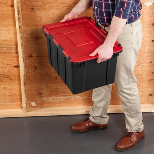 Sterilite Industrial Storage Tote with Lids for Garage, 12 Gallon, 18-Pack - Image 4