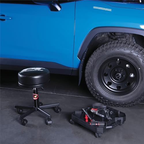Performance Tool W85032 Tool Creeper Rolling Caddy Tray with 5 Sections for for Mechanic Garage and Workshop Organization, Black, 17.13x15.75x4.75-Inches - Image 6