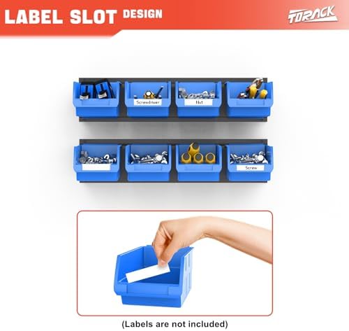 TORACK Wall-Mounted Storage Bins, 16 Plastic Bins for Tools Organization - Image 4