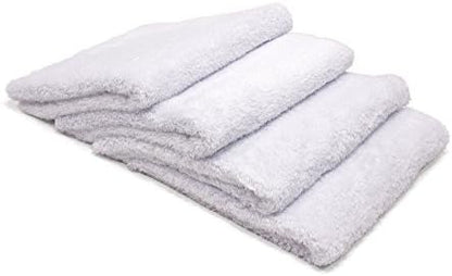 Autofiber Korean Plush Premium Edgeless Microfiber Detailing Towels - Pack of 4, White (16 inch x 16 inch) by Autofiber
