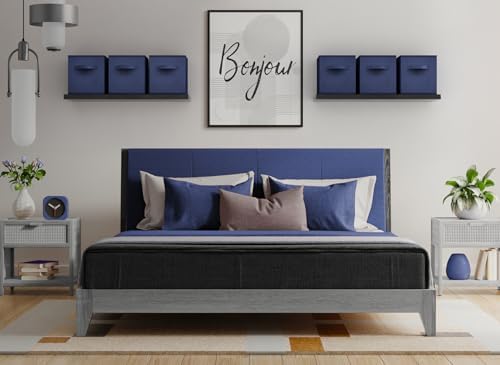 Sorbus Fabric Storage Cubes, 6-Pack Foldable Bins (11 Inch, Navy Blue) - Image 2